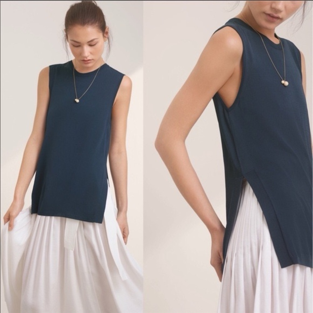 Aritzia WILFRED Palmier Sleeveless Black Tunic